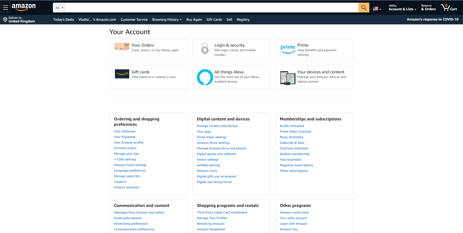 User profiles in Amazon marketplace