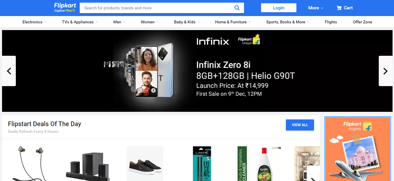 Flipkart homepage